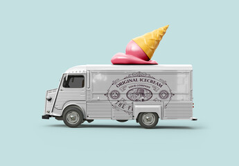 Ice Cream Truck Mockup