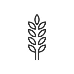 Wheat and grains, linear icon. Line with editable stroke