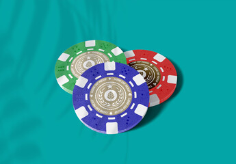 Plastic Casino Tokens Mockup