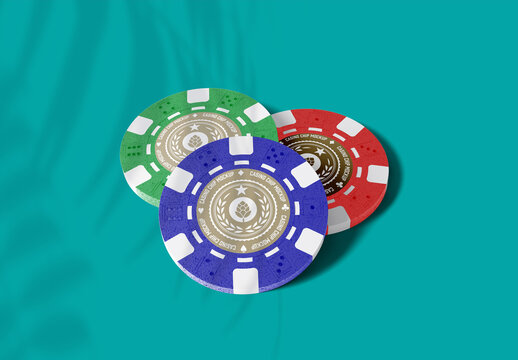 Plastic Casino Tokens Mockup