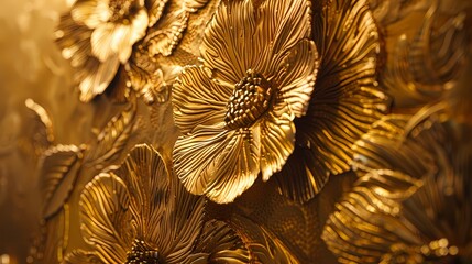 Luxurious gold and nature-inspired elements converging into an exquisite textured design.