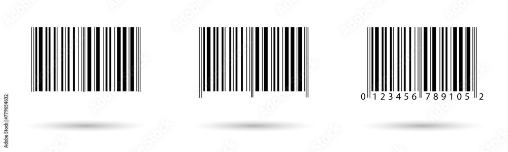 Aufkleber realistic barcode label template. product identification code vector icon. datum scan technology iso