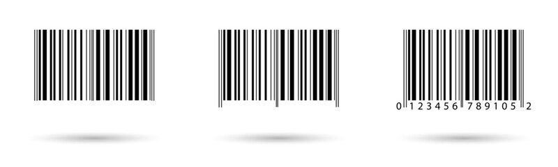 Realistic barcode label template. Product identification code vector icon. Datum scan technology isolated illustration.