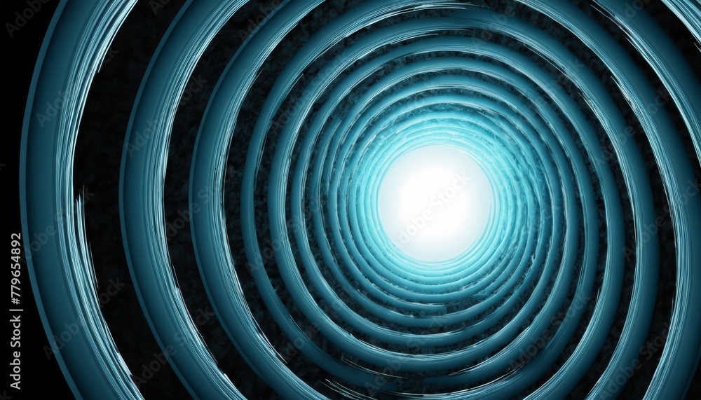 Poster abstract concept of a futuristic tunnel with a radiant light at its end, evoking themes of hope and 