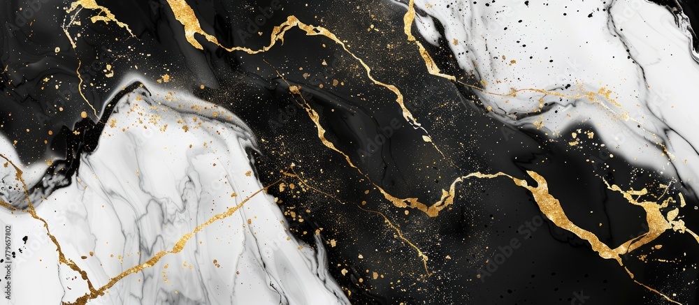 Poster this black and white marble texture with gold veins brings a touch of elegance to any event. the vei