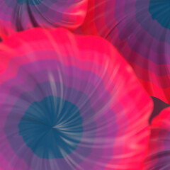 Bright multi colored blooming flower buds pattern with trendy gradient. 3d rendering digital illustration