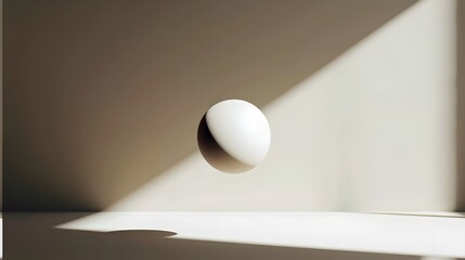 Minimalistic 3D Sphere Suspended in Mid Air Against a Plain Background: Ethereal Simplicity, Hand Edited Generative AI