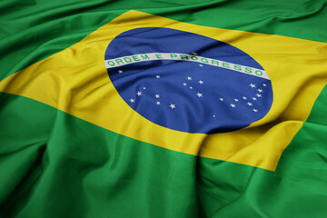 waving colorful national flag of brazil.