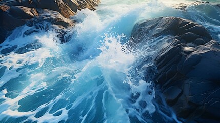 Illustration of blue waves in the ocean
