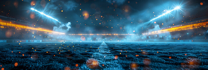 Sports Stadium Lights 3D Render Background,
Photo of a soccer stadium at night The stadium was made in 3d without using existing references
 - obrazy, fototapety, plakaty