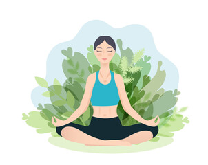 Illustration Woman Doing Yoga