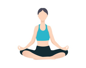 Illustration Woman Doing Yoga Isolated