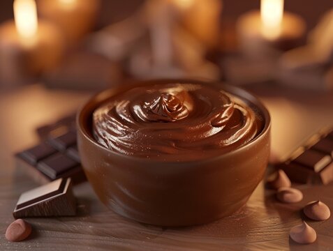 Chocolate scented body butter, warm glow, close detail, creamy, decadent selfcare