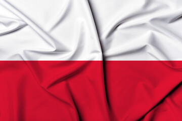 Beautifully waving and striped Poland flag, flag background texture with vibrant colors and fabric...