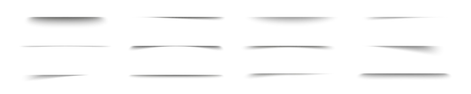 Shadow vector set. Shade drop collection. Soft shadows design elements.