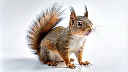 Squirrel on white background