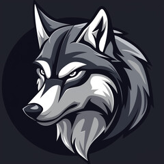 Wolf illustration Logo