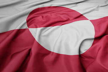 waving colorful national flag of greenland.