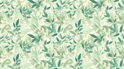 Botanical collage, vintage leaves, gentle green palette