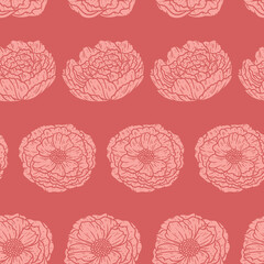 Beautiful Peony Blossom Repeat Pattern Design