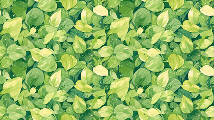 Hosta leaves, garden variety, watercolor greens