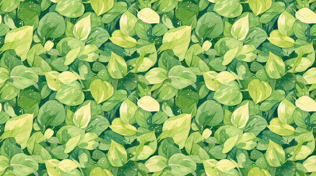 Hosta leaves, garden variety, watercolor greens