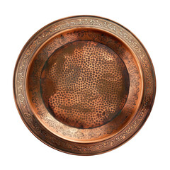 Large copper plate with intricate design - obrazy, fototapety, plakaty