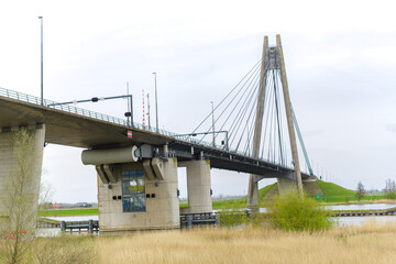 cable-stayed bridge in the netherlands - 779664631