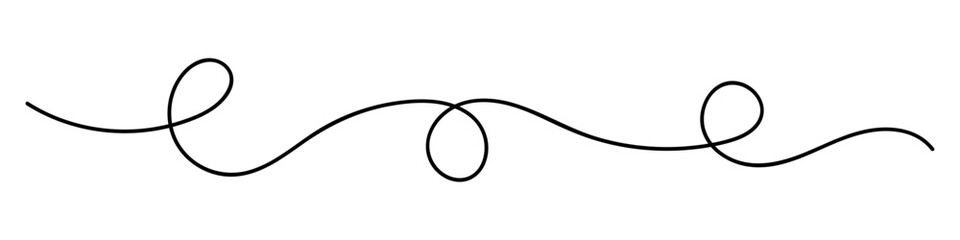 Elegant wavy line. Abstract squiggles black line. Vector illustration isolated on white background. - obrazy, fototapety, plakaty