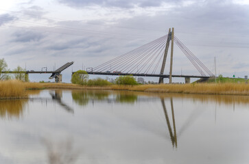 cable-stayed bridge in the netherlands - 779664824