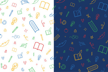 Book Fair Pattern, Book pattern knowledge pattern open book library reading pattern