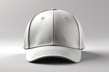 White baseball cap mockup on white background. 3D render
