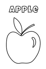 Coloring With Thick Lines For The Little Ones, Apple Coloring Page