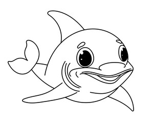 Dolphin In Sea Coloring Book Page For Preschoolers Is A Fun Activity