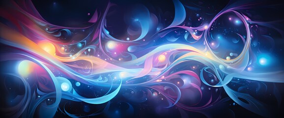 Luminescent waves of neon energy pulsating through the cosmic ether, enchanting with their hypnotic allure.