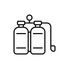 Oxygen tank outline icons, minimalist vector illustration ,simple transparent graphic element .Isolated on white background