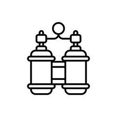 Oxygen tank outline icons, minimalist vector illustration ,simple transparent graphic element .Isolated on white background