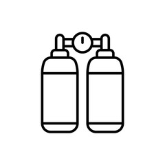 Oxygen tank outline icons, minimalist vector illustration ,simple transparent graphic element .Isolated on white background