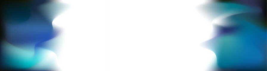 Soft teal, black, and blue abstract swirl gradient with a curved outline border frame. wide web banner, graphic , presentation, website background, poster, and flyer. Transparent.