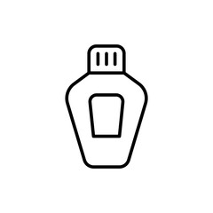Sauce bottle outline icons, minimalist vector illustration ,simple transparent graphic element .Isolated on white background