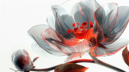 red and white smoke flower
