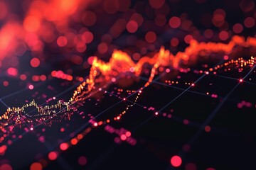 A detailed view of a bar chart displayed on a computer screen, showcasing data and trends, A scatter plot showing the correlation between market volatility and trade volume, AI Generated