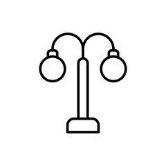 Street light outline icons, minimalist vector illustration ,simple transparent graphic element .Isolated on white background