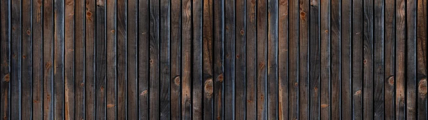Fotobehang old brown rustic dark wooden texture - wood timber background panorama long banner © Corri Seizinger