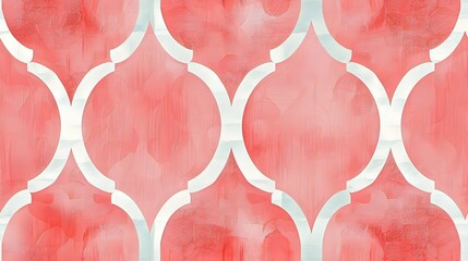 Light Coral Lattice Design on a Pale Peach Background: Subtle Sophistication, Hand Edited Generative AI