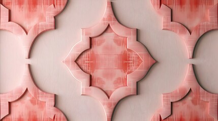 Muted Peach Quatrefoil Design in a Light Coral Background: Subtle Elegance, Hand Edited Generative AI