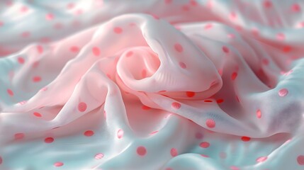 Pale Pink Polka Dots on a White Backdrop: Playful Elegance, Hand Edited Generative AI