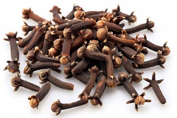 White background with isolated cloves