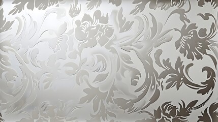  Light Gray Floral Damask Pattern on a Muted Silver Background: Subtle Elegance, Hand Edited...