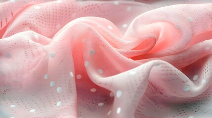 Pale Pink Polka Dots on a White Backdrop: Playful Elegance, Hand Edited Generative AI